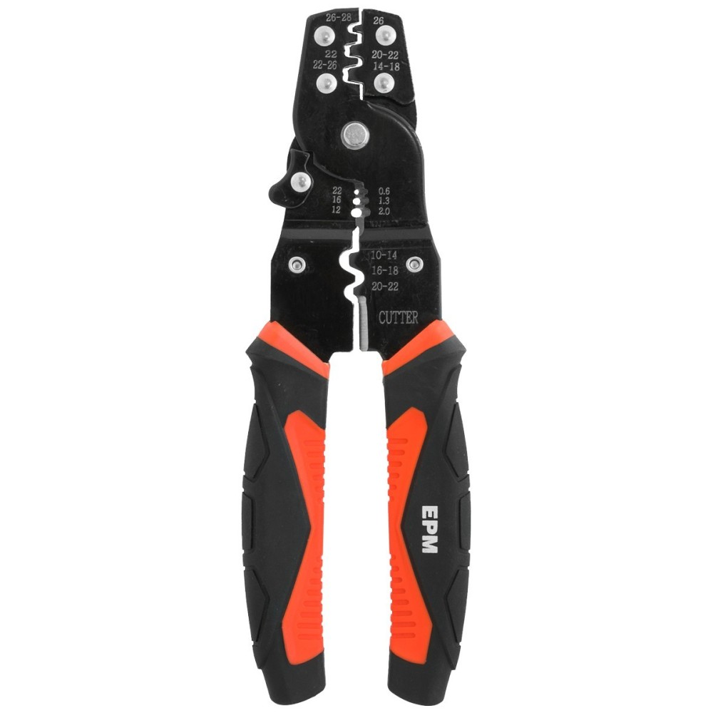 Szczypce do zaciskania konektorów i ściągania izolacji  3w1 INDUSTRIAL GRADE