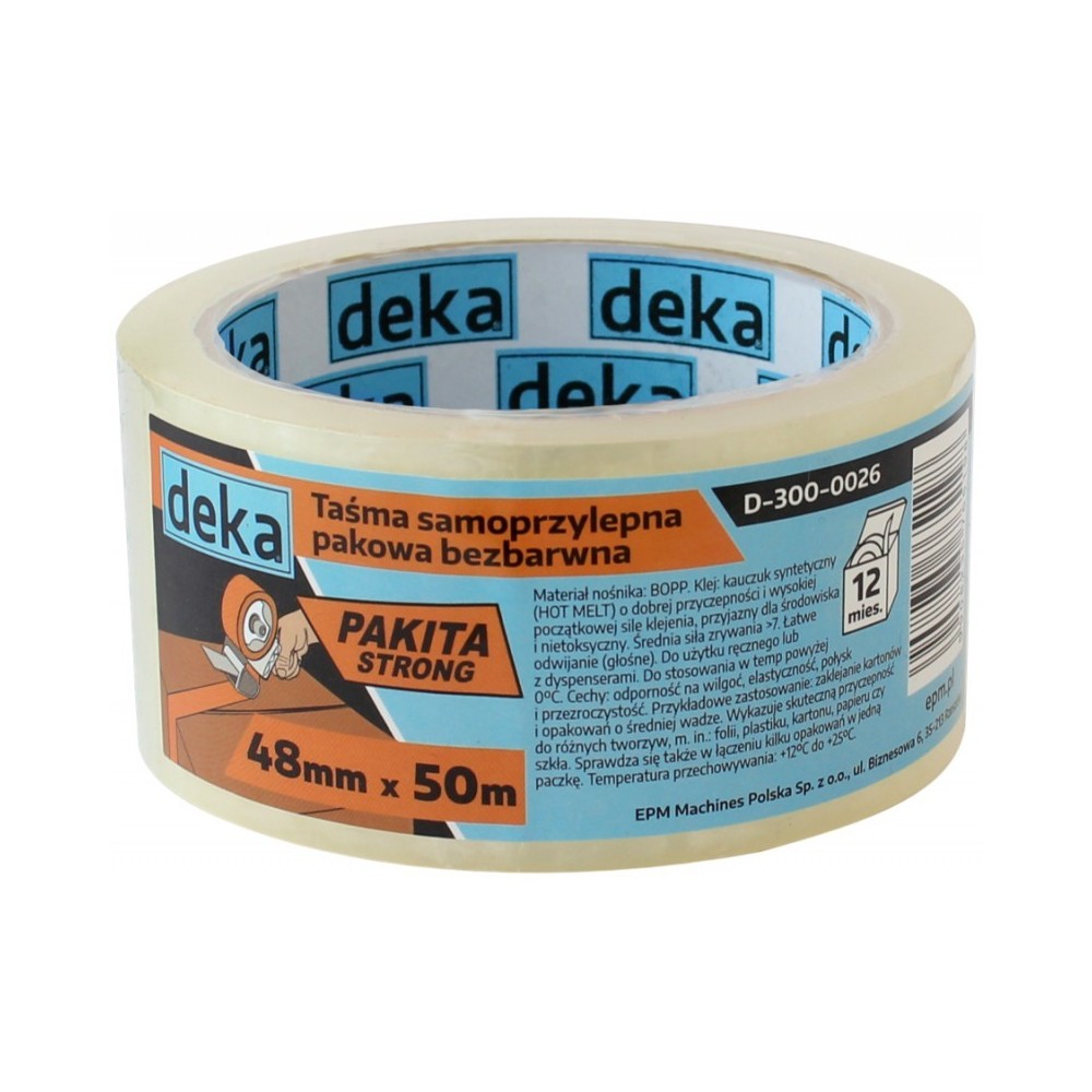 DEKA Taśma pakowa bezbarwna PAKITA STRONG