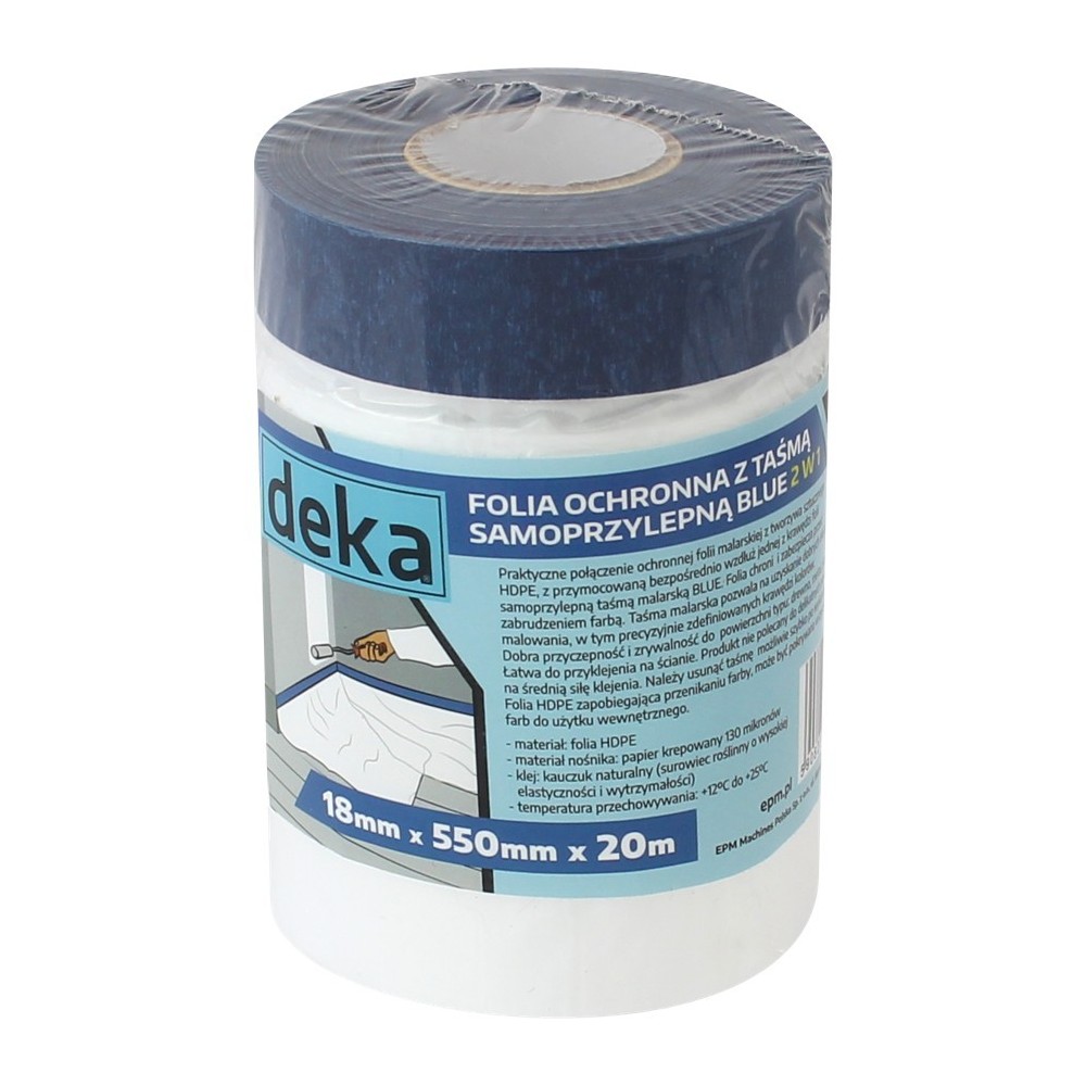 Folia ochronna z taśmą samoprzylepną BLUE 2w1