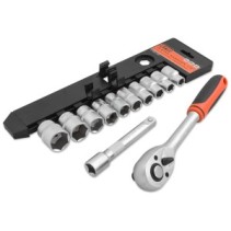 Zestaw nasadek 1/2 cala z grzechotką i przedłużką 12 szt.