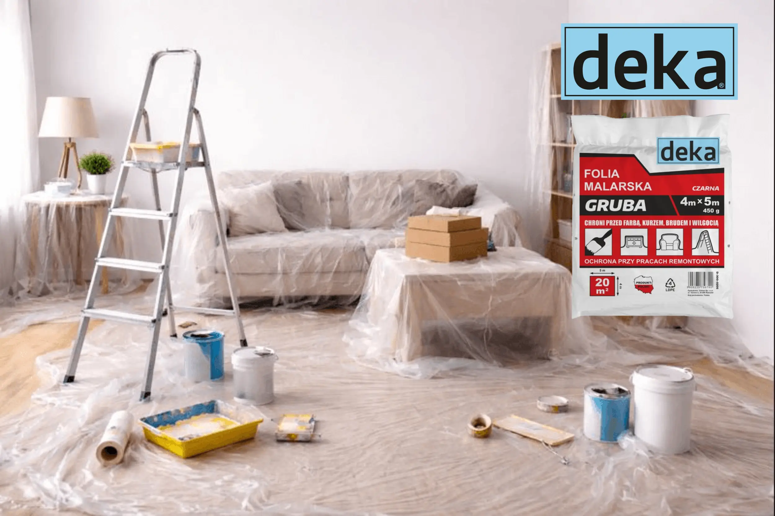 EPM Folia malarska GRUBA- kolor czarny 4x5m